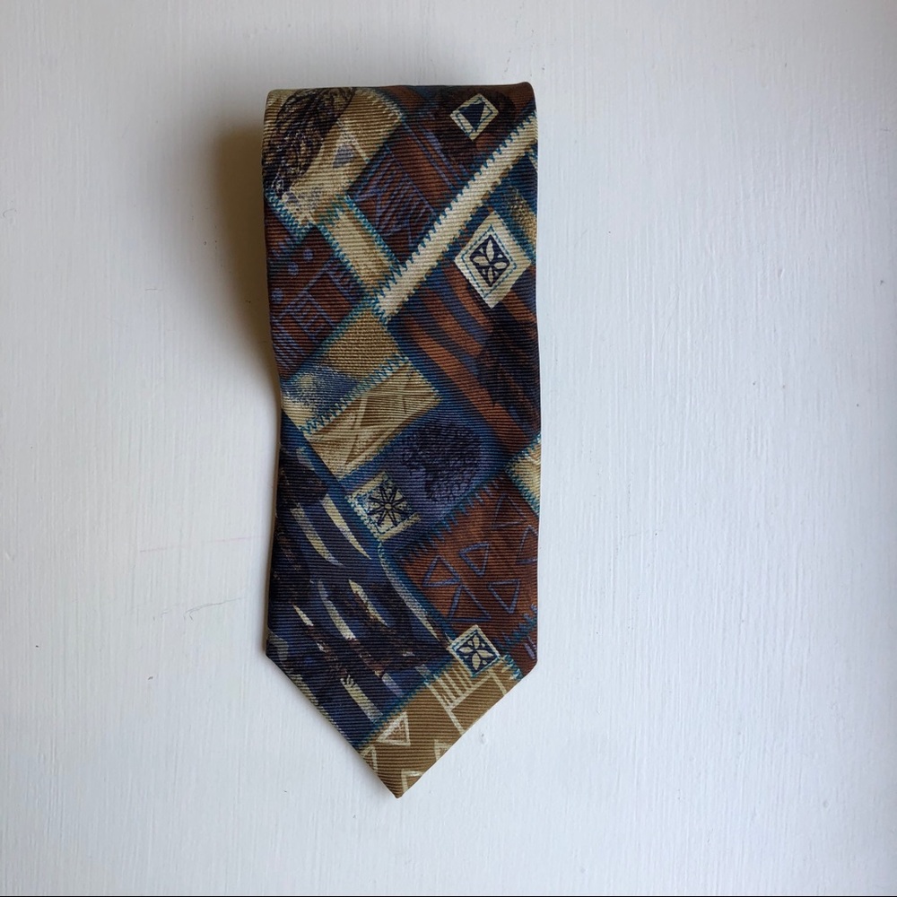 Canali Patterned Neutral Tie